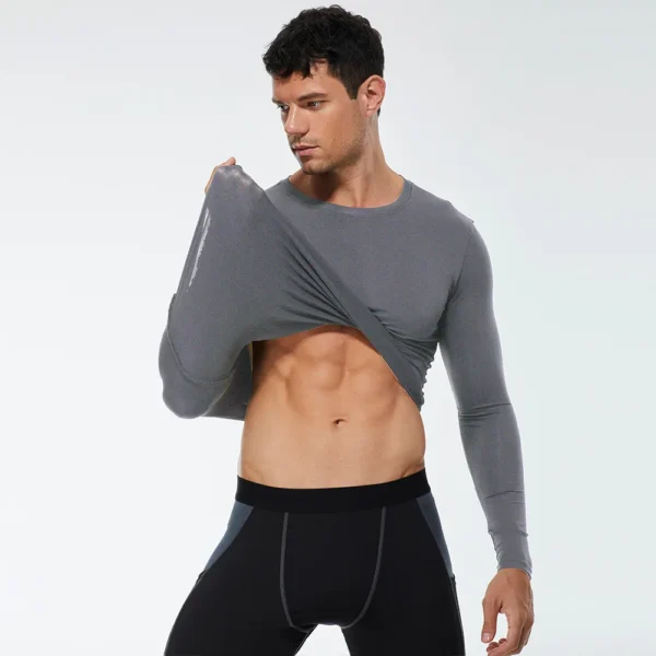 Men Compression Running T-Shirt Fitness Tight Long Sleeve Sport T-shirt Training Jogging Shirts Gym Sportswear Quick Dry Clothes - Image 8