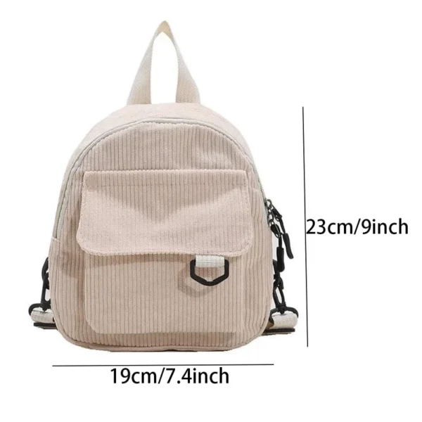 Mini Backpack ins super popular cute commuting makeup bag corduroy texture student versatile backpack - Image 2