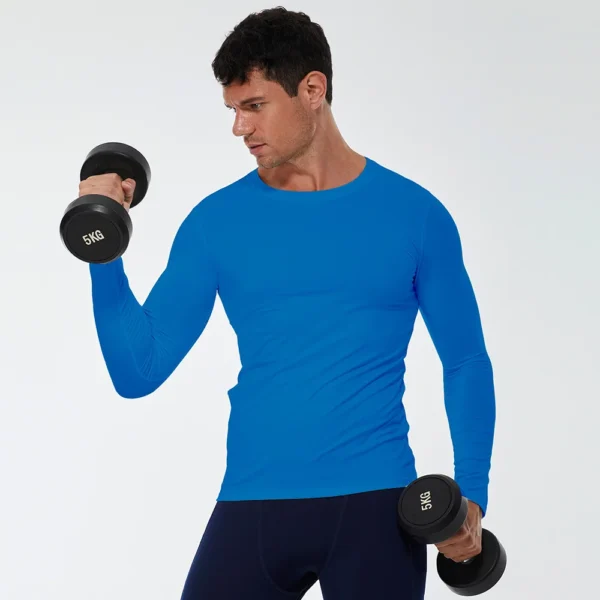 Men Compression Running T-Shirt Fitness Tight Long Sleeve Sport T-shirt Training Jogging Shirts Gym Sportswear Quick Dry Clothes - Image 9