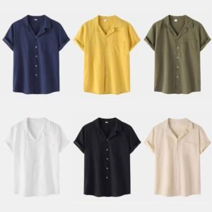 Cotton Linen Short Sleeve Shirt