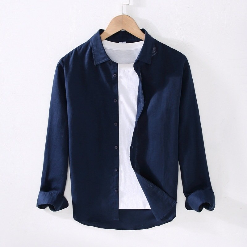 Linen Long Sleeve Men's Shirt - Image 6