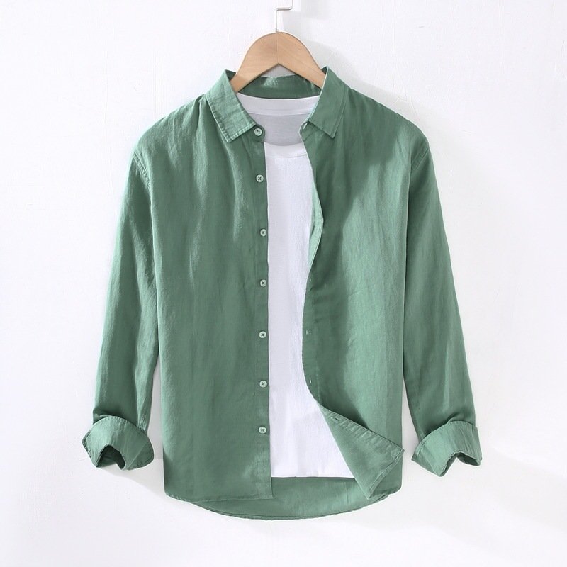 Linen Long Sleeve Men's Shirt - Image 2