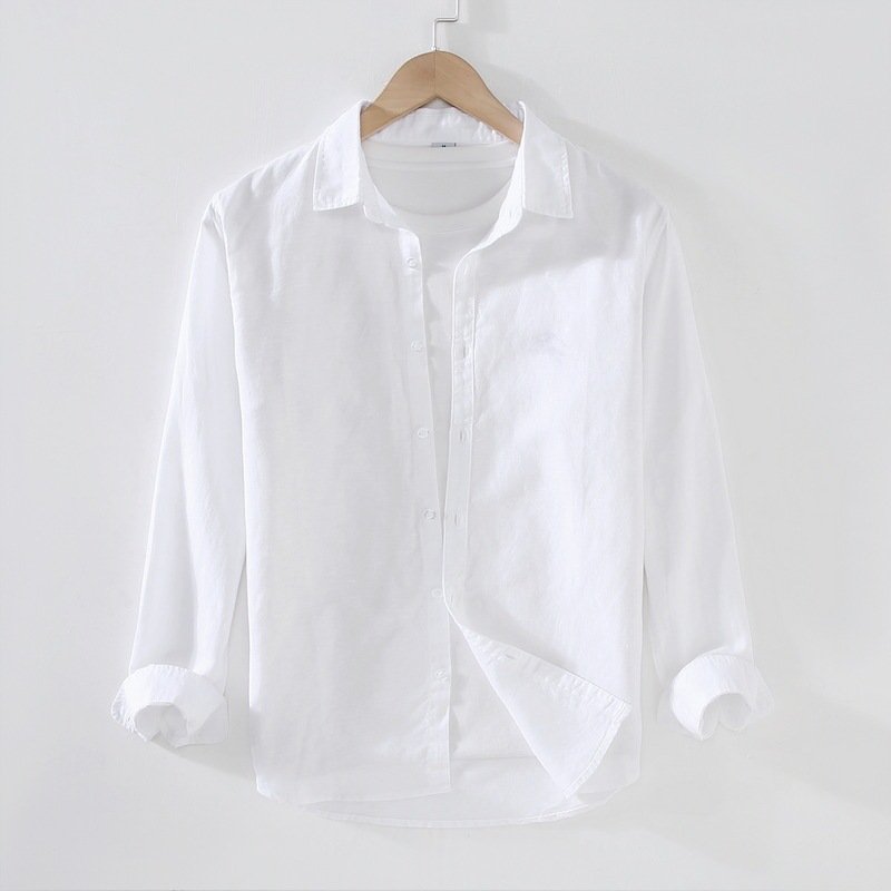 Linen Long Sleeve Men's Shirt - Image 10