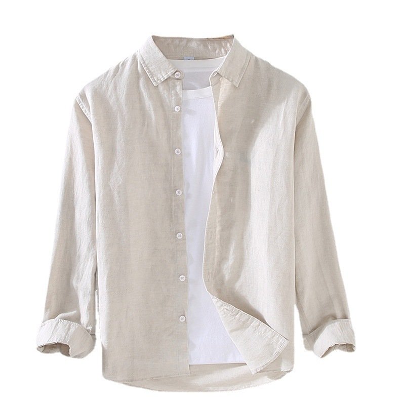 Linen Long Sleeve Men's Shirt - Image 4