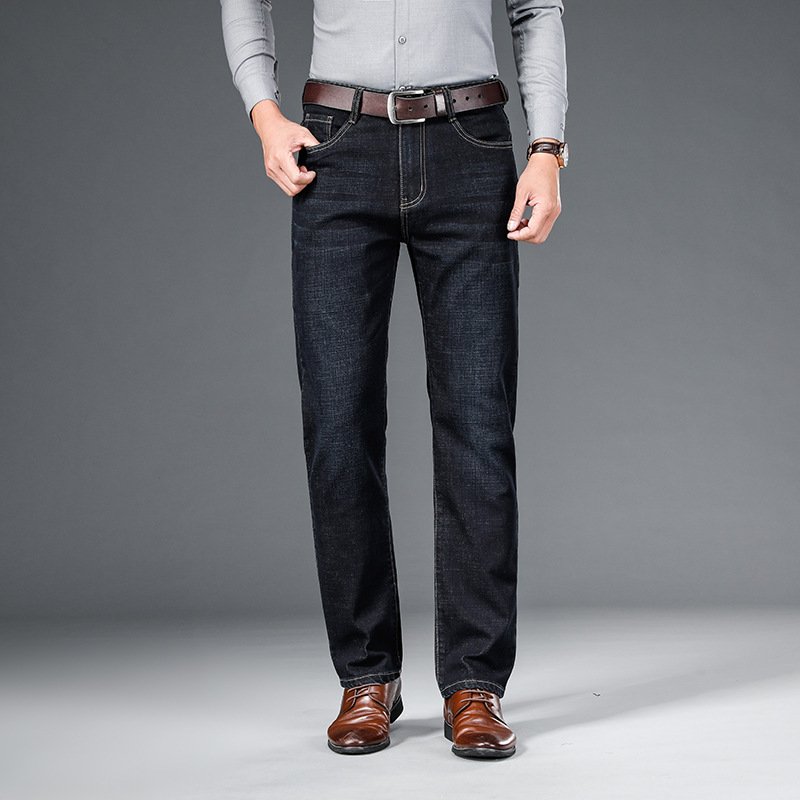 Men's Jeans Straight Loose Elastic Business Trousers - Image 3