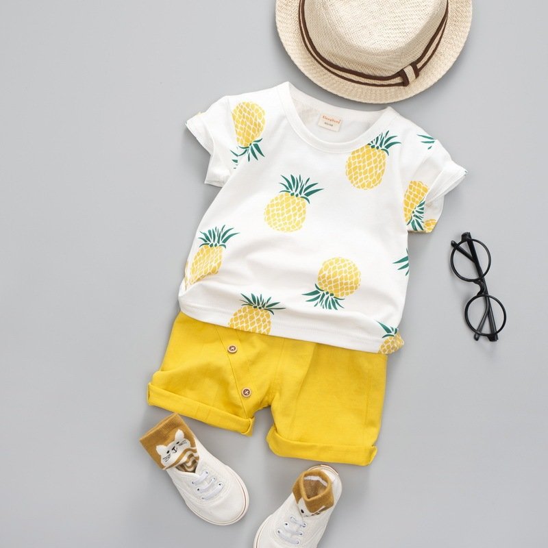 Summer Short-sleeved Suit Kids T-shirt Clothes Kids Shorts Two-piece Suit - Image 4