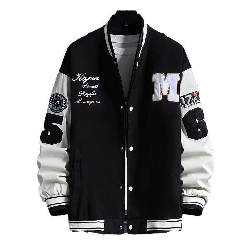 Men's Baseball Jacket Fashion Casual Letter Number Print Button-down Tops Streetwear Clothing - Image 7