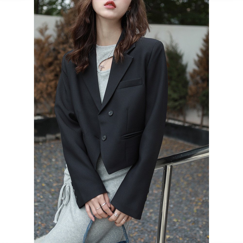 Short Suit Jacket Women's Small College Style Casual Small Suit Top - Image 4