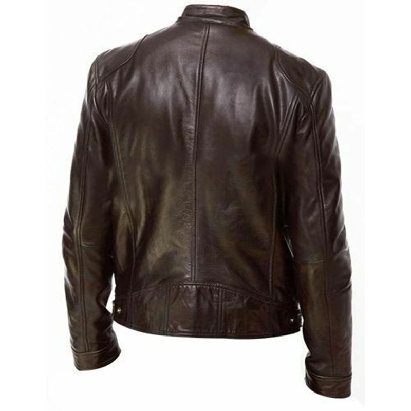 PU Leather Jacket Slim Leather Jacket - Image 4