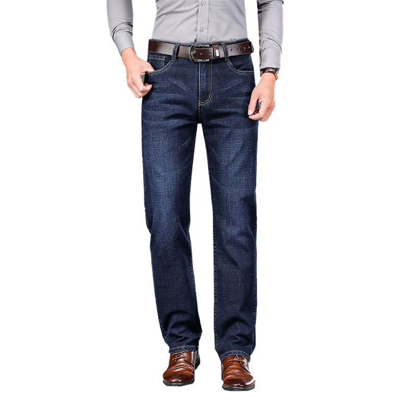 Men's Jeans Straight Loose Elastic Business Trousers - Image 5
