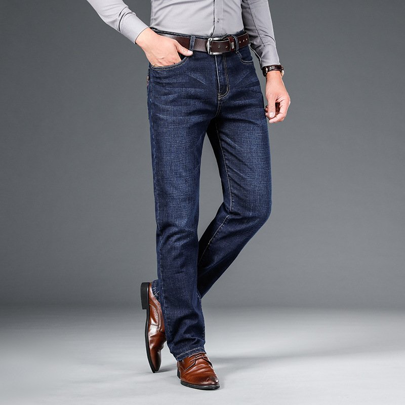 Men's Jeans Straight Loose Elastic Business Trousers - Image 2