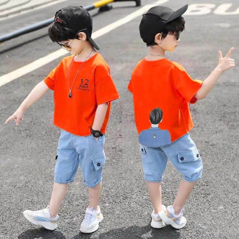 Children's Short Sleeved Suit Boys Summer Handsome Sports Clothes Trend - Image 6