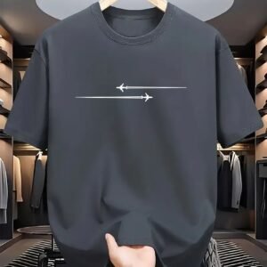 Pattern Printed Comfortable Sports Round Neck T-shirt