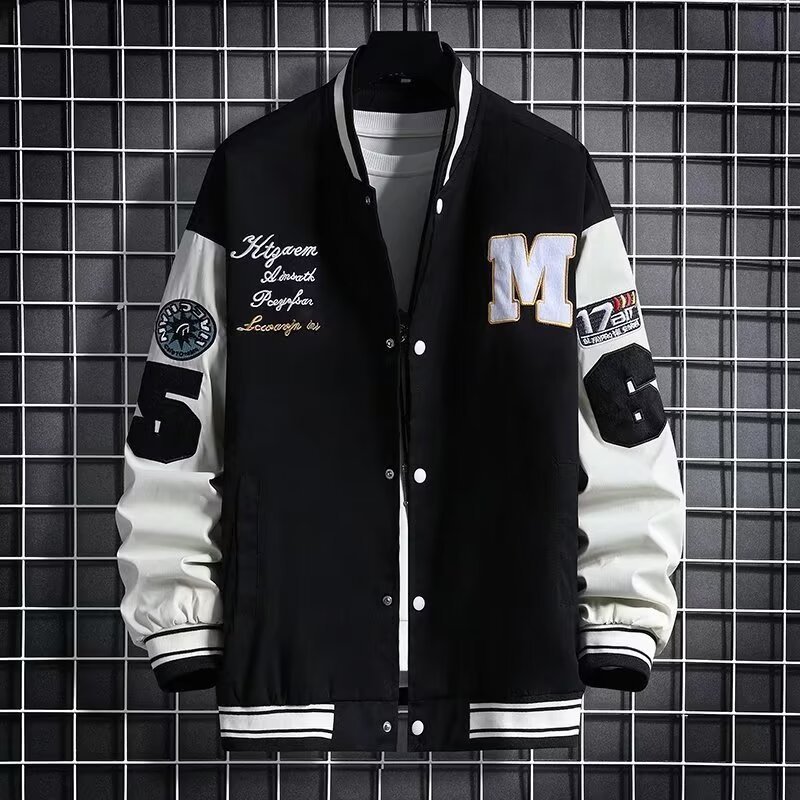Men's Baseball Jacket Fashion Casual Letter Number Print Button-down Tops Streetwear Clothing - Image 5