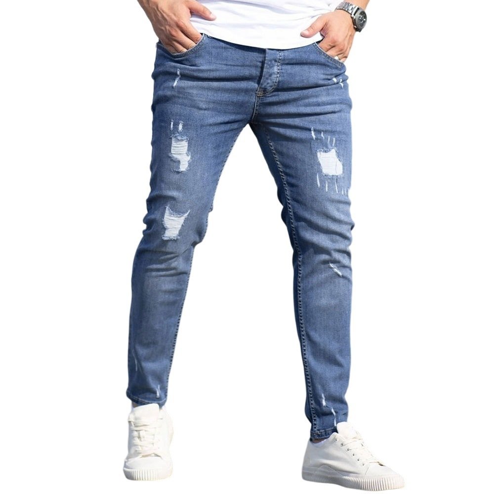 Men's Casual Versatile Ripped Denim Pants - Image 5