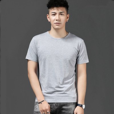 Thin Ice Silk Short Sleeve T-shirt Men's Summer Solid White Round Neck Trend Bottoming Shirt Top - Image 3