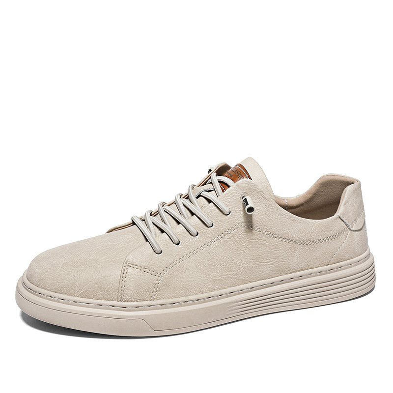 Low-top Men's Shoes Two-layer Cowhide Casual Sneakers - Image 4
