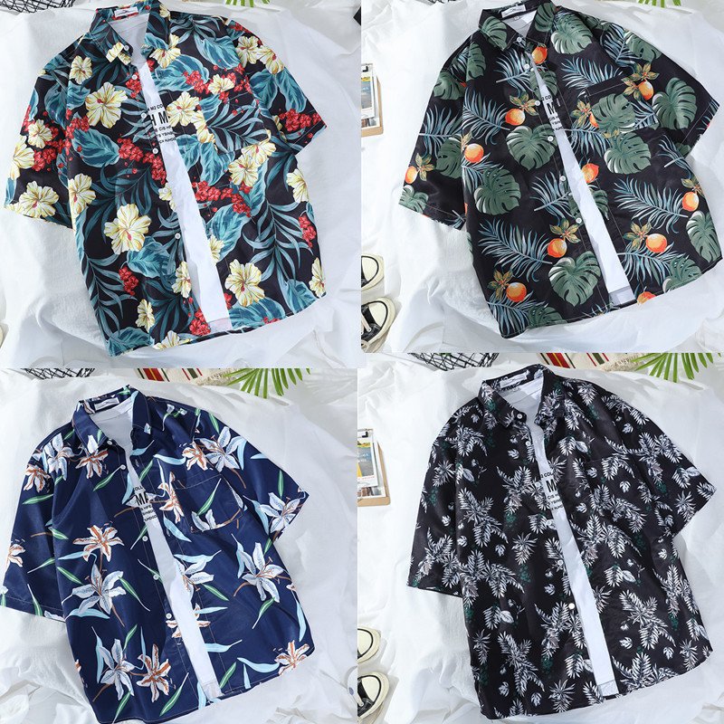 Retro Men's And Women's Loose Couple's Seaside Shirt - Image 5