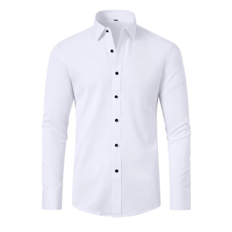 Full Elastic Force Non-ironing Men's Long-sleeved Shirt - Image 5