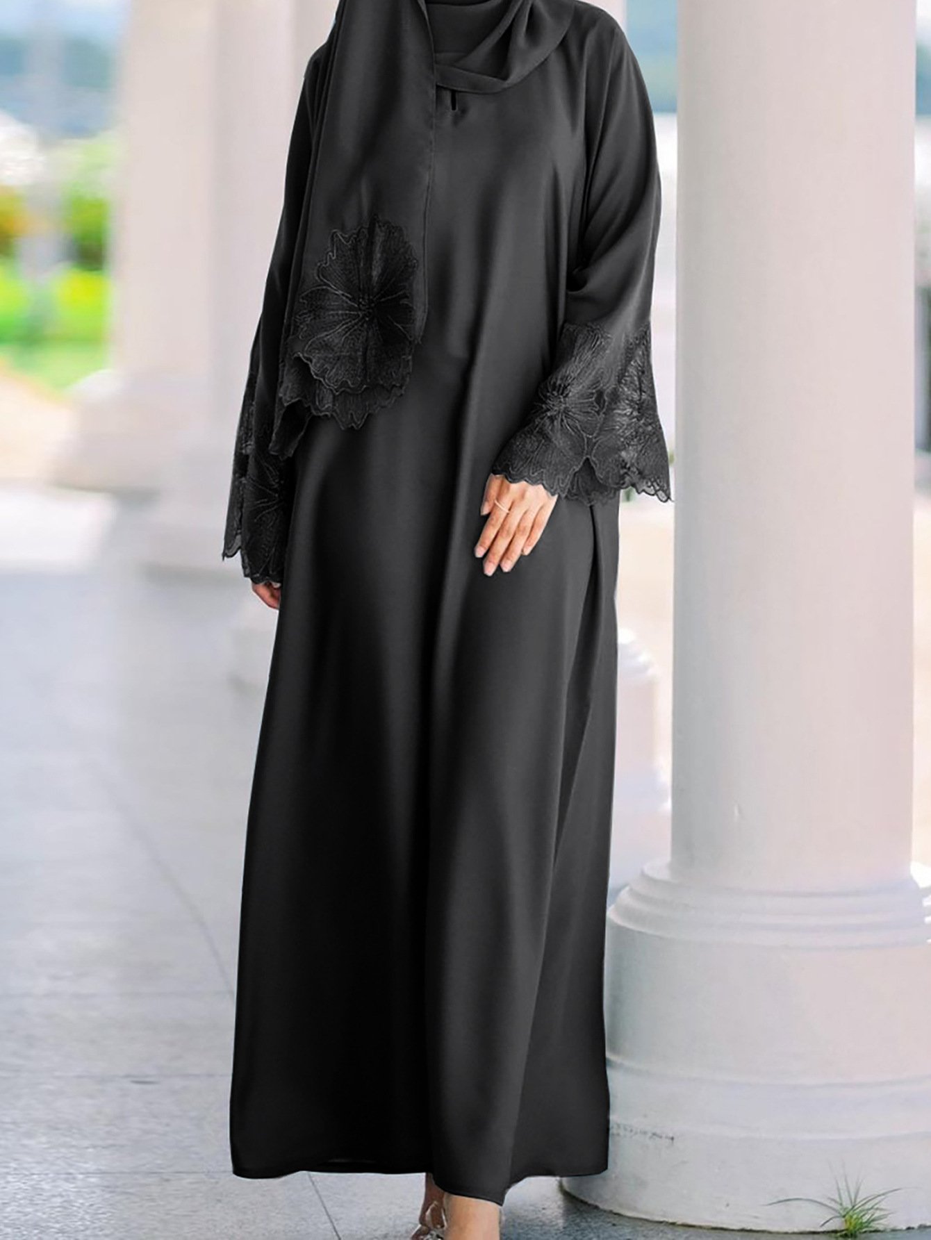 Women's Muslim Robe Malay Indonesian Dress With Headscarf - Image 7