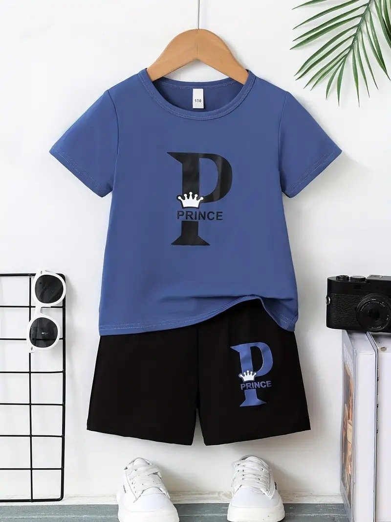 Boy Comfortable Short Sleeve T-shirt Shorts Set - Image 6