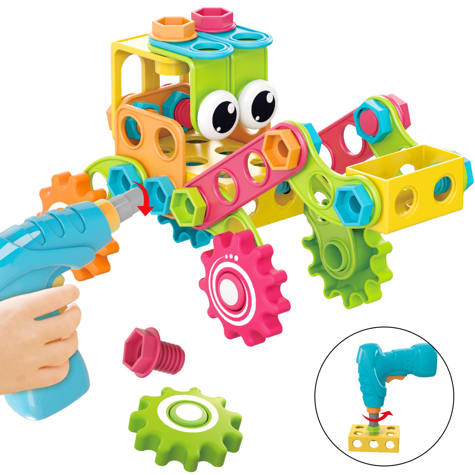 Electric Drill Assembling Screws And Nuts Disassembly Building Blocks - Image 3