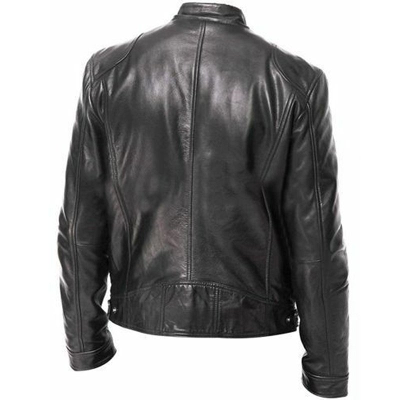 PU Leather Jacket Slim Leather Jacket - Image 3