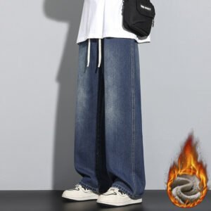 Mens Relaxed Wide Leg Minimalist And Comfortable Jeans