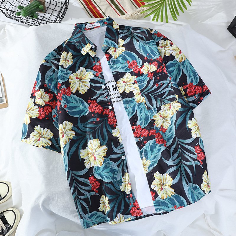 Retro Men's And Women's Loose Couple's Seaside Shirt - Image 7