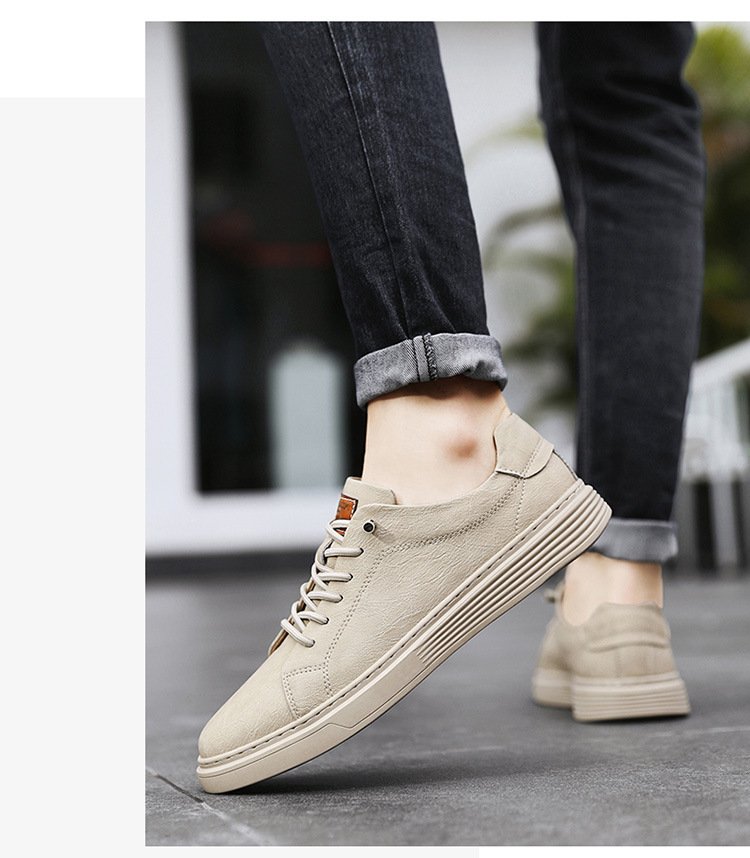 Low-top Men's Shoes Two-layer Cowhide Casual Sneakers - Image 8