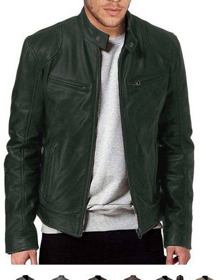 PU Leather Jacket Slim Leather Jacket - Image 9