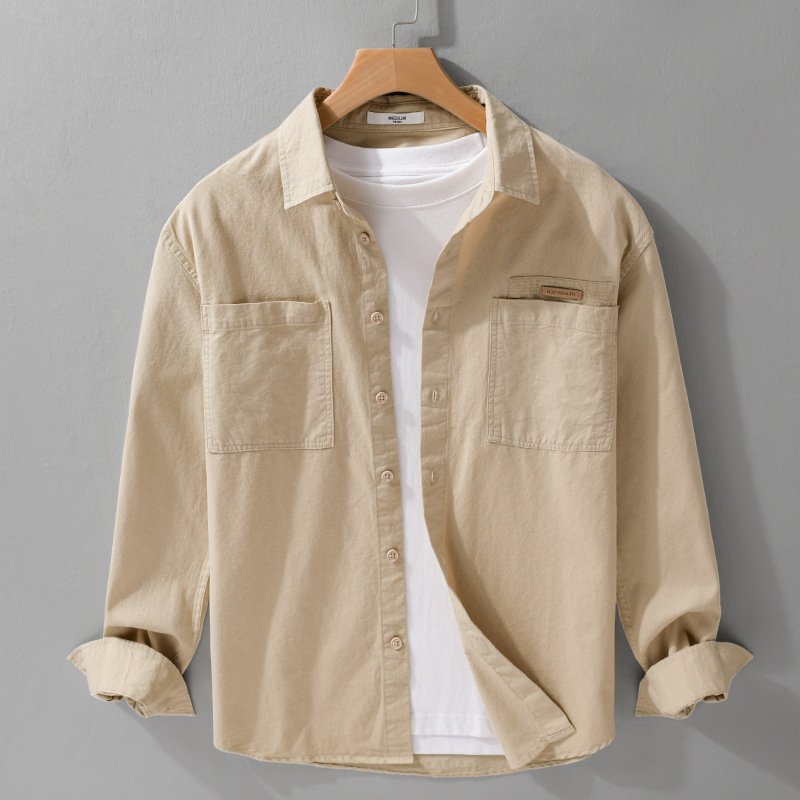 Simple All-matching Men's Long-sleeved Shirt Casual Loose - Image 2