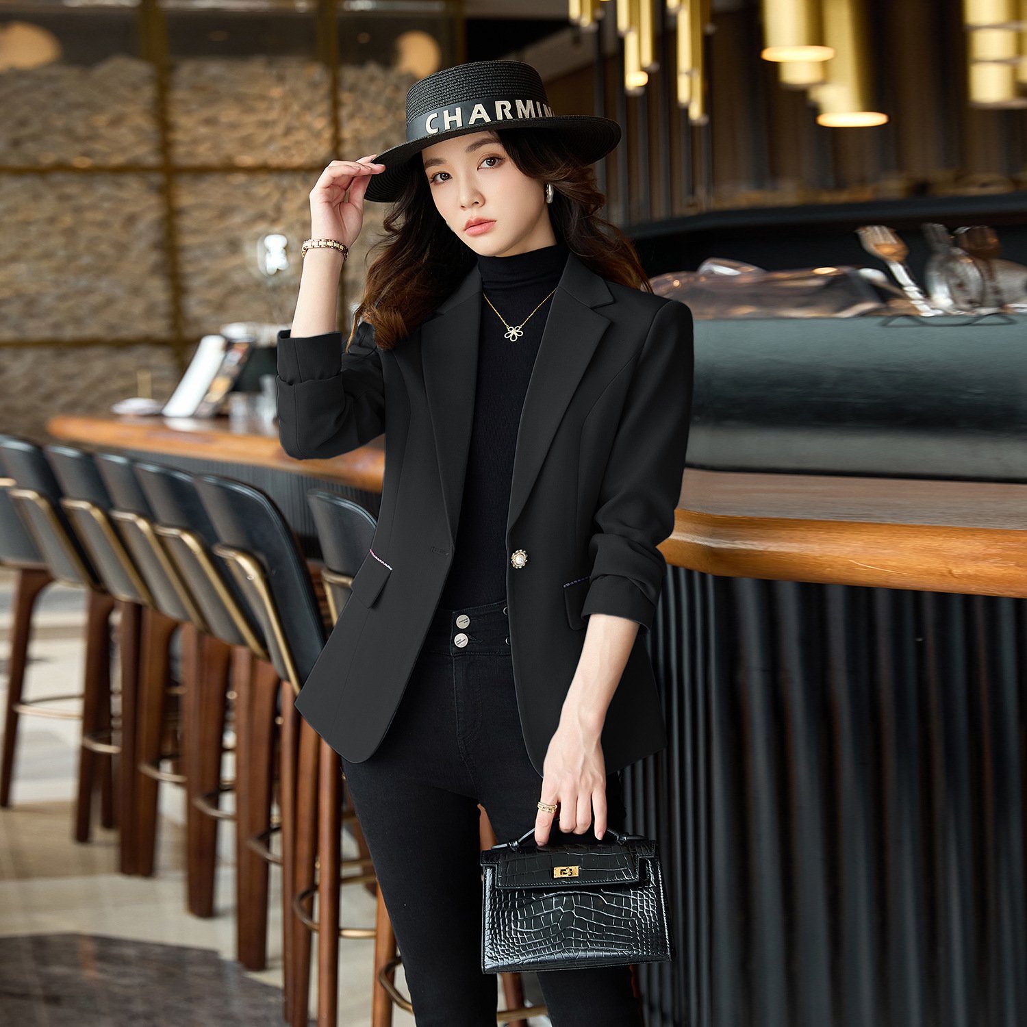 Black Suit Jacket For Women New Small - Image 2