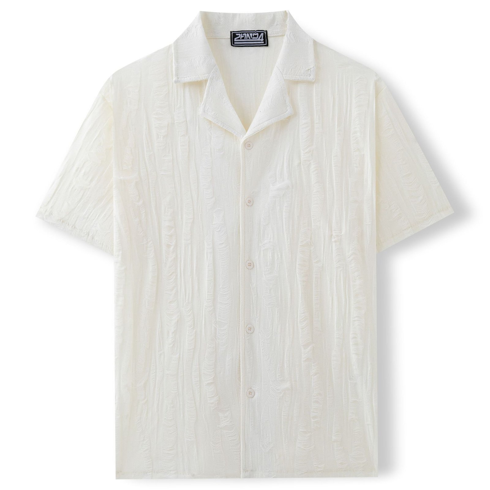 Summer Men's Shirt Cuban Collar - Image 2
