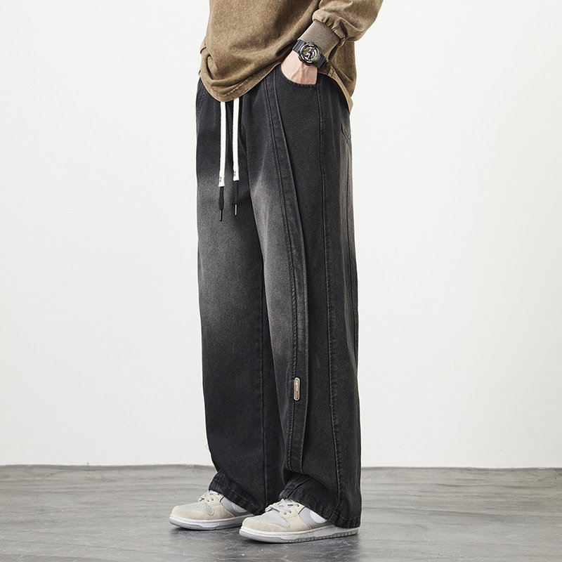 Plus-sized Plus-sized Loose Straight American Men's Trousers Tide - Image 2