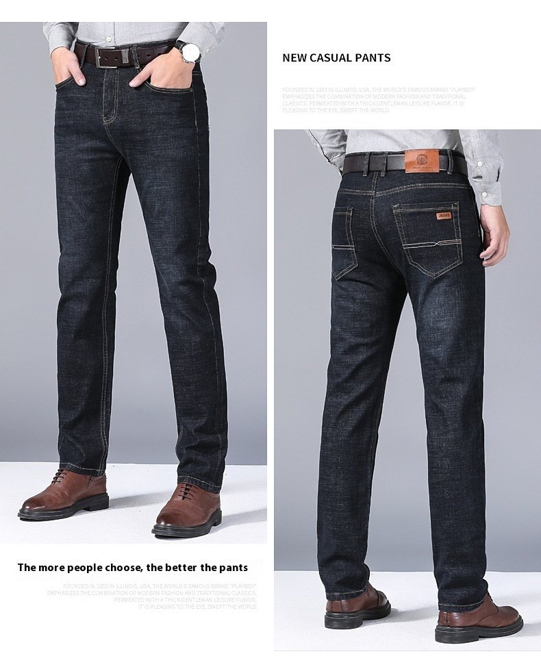 Autumn Thick Jeans Men's Loose Straight - Image 9