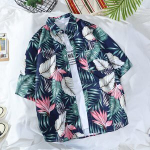 Retro Men's And Women's Loose Couple's Seaside Shirt