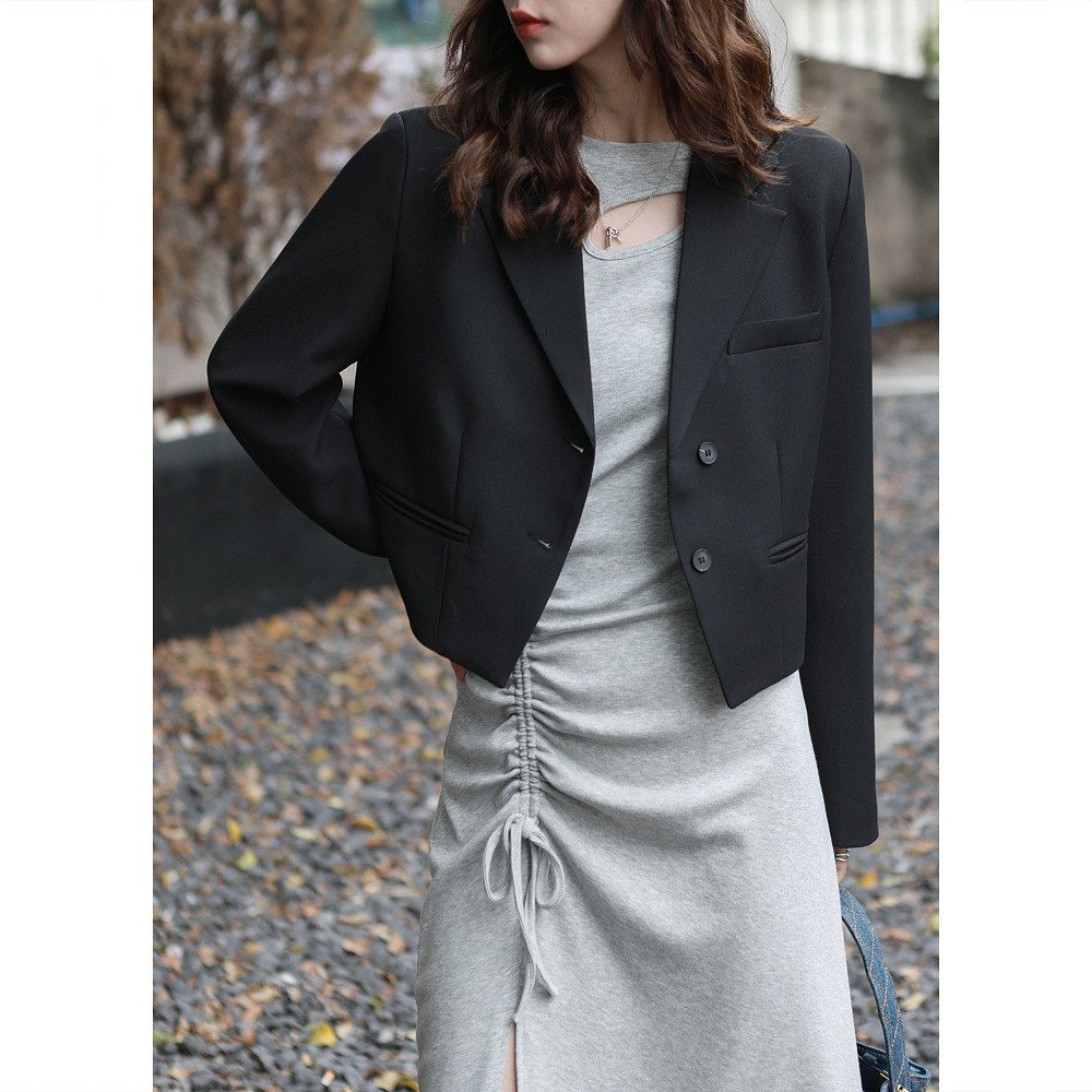 Short Suit Jacket Women's Small College Style Casual Small Suit Top - Image 8
