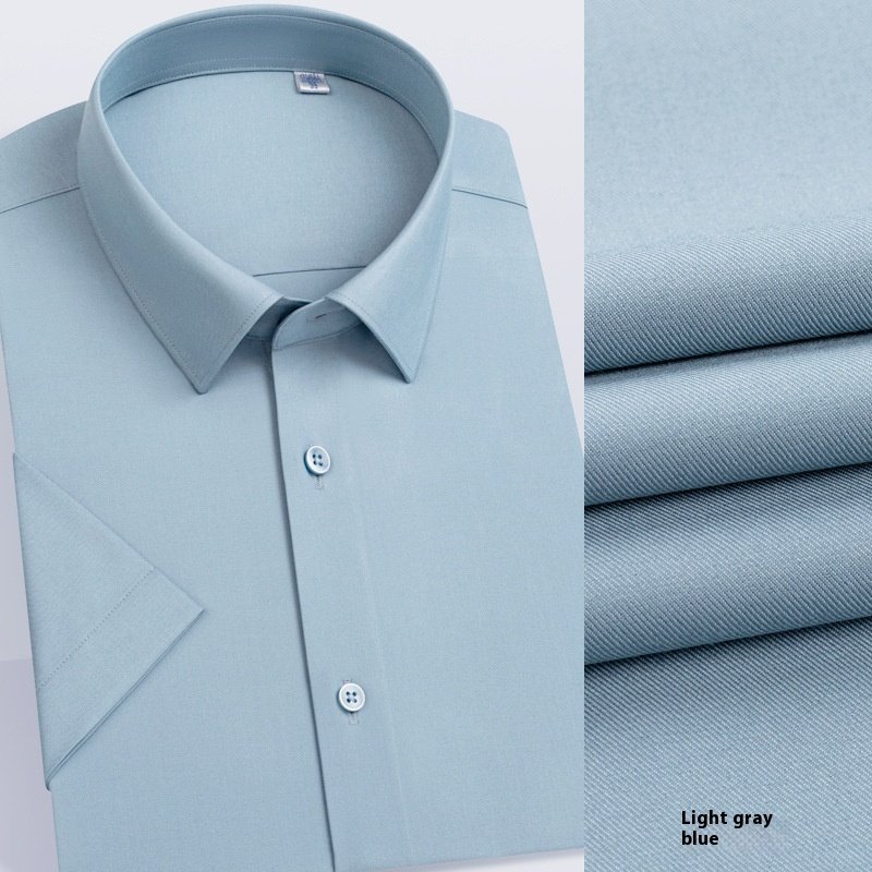 Men's Long-sleeved Mulberry Silk Non-ironing Business Clothing Micro-elastic Casual Shirt - Image 9