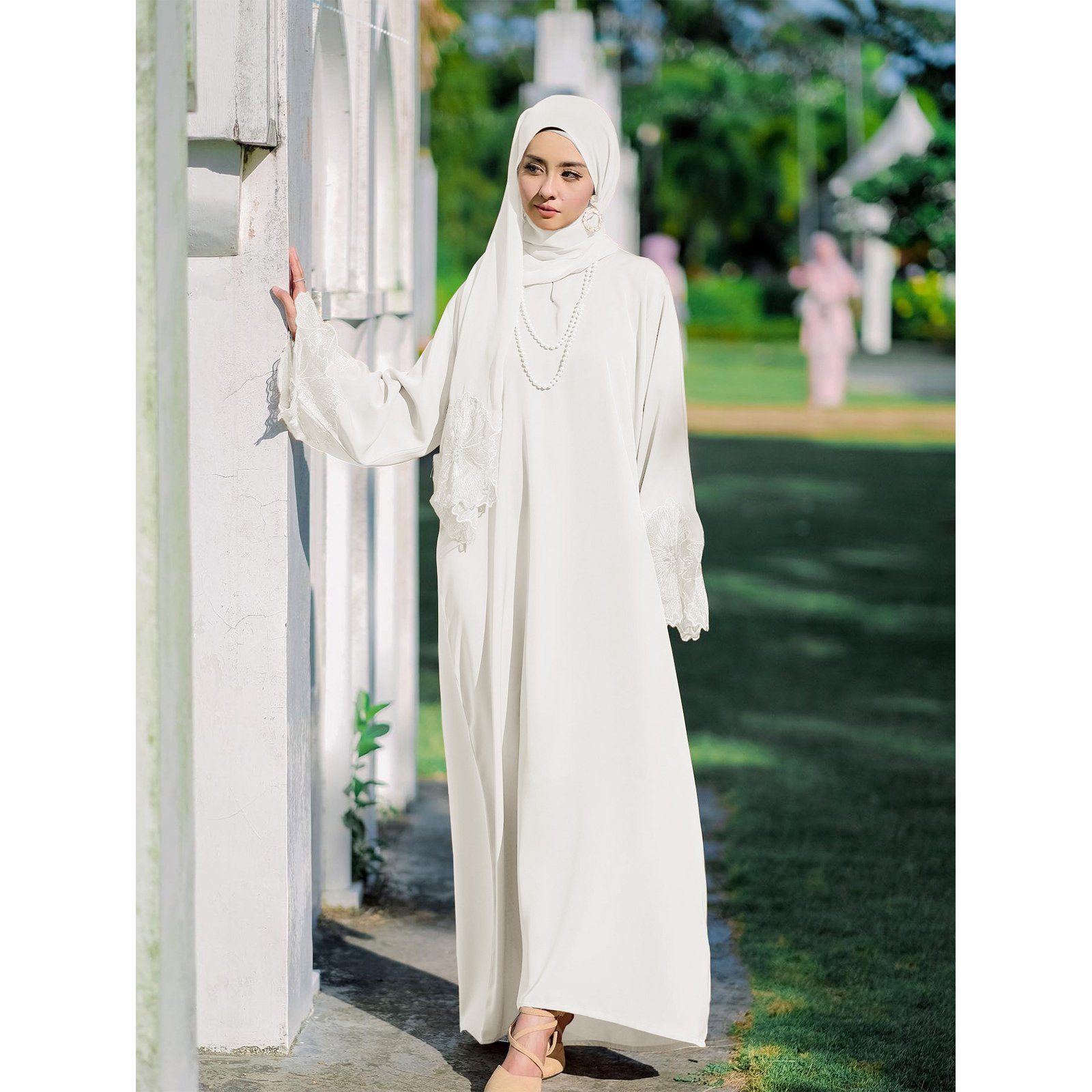 Women's Muslim Robe Malay Indonesian Dress With Headscarf - Image 3