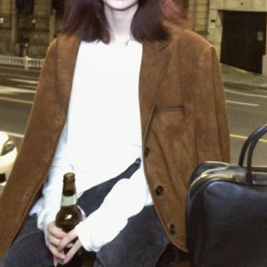 Retro Brown Leather Suit Jacket For Women - Image 5