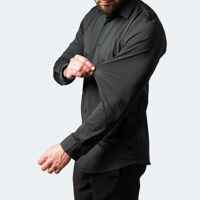 Full Elastic Force Non-ironing Men's Long-sleeved Shirt - Image 3