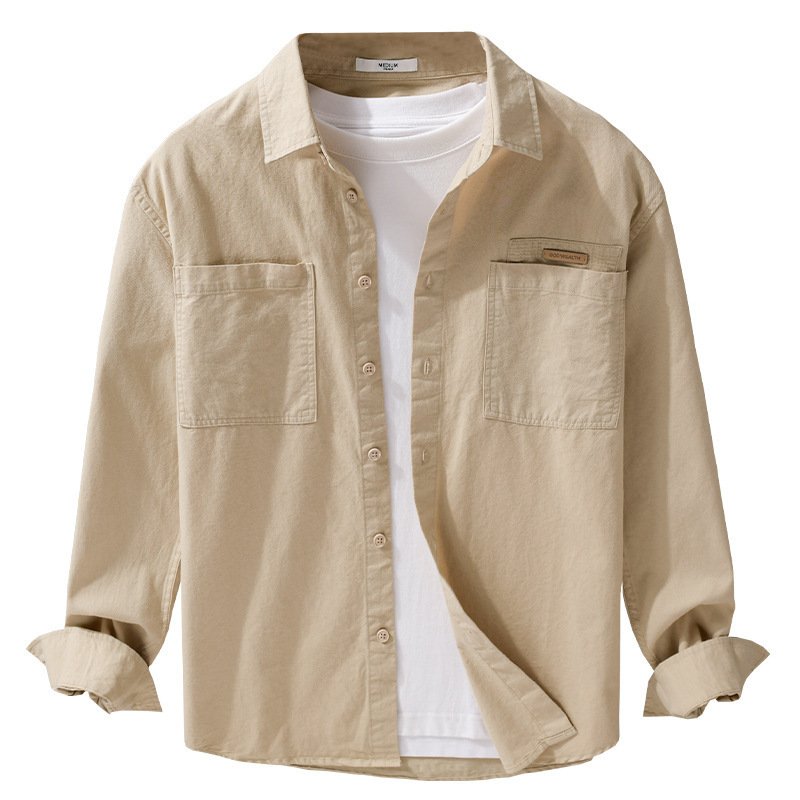 Simple All-matching Men's Long-sleeved Shirt Casual Loose - Image 5