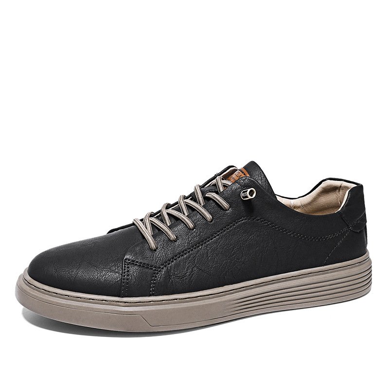 Low-top Men's Shoes Two-layer Cowhide Casual Sneakers - Image 3
