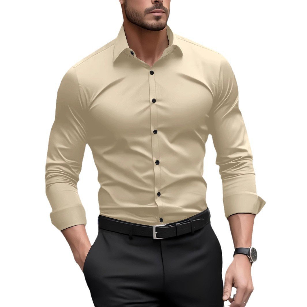 Men's Pigment Business Casual Long Sleeve Shirt - Image 5