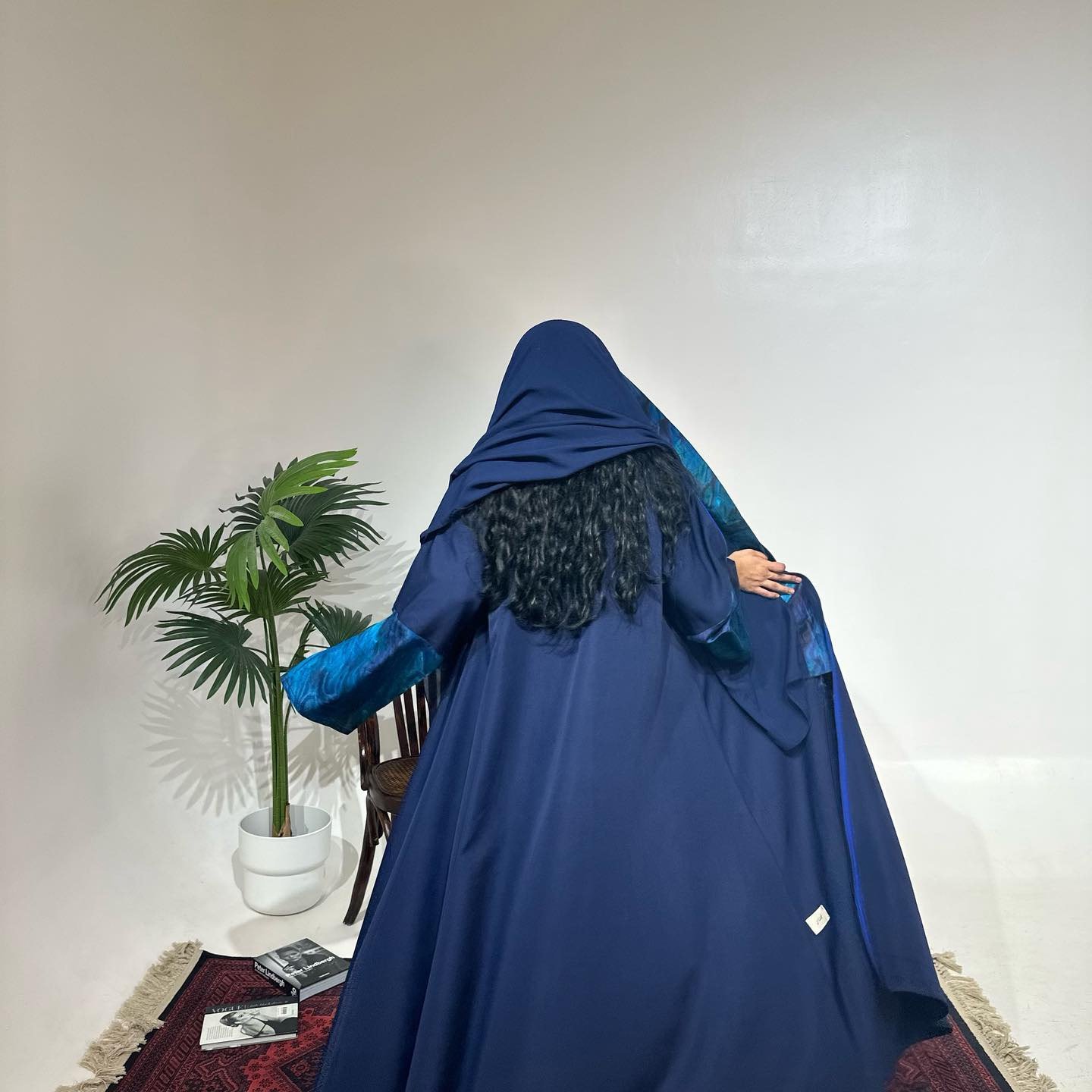 Fashion Spring And Summer New Stitching Sleeves Casual Robe With Headscarf - Image 3