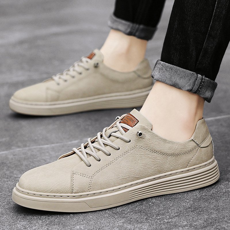 Low-top Men's Shoes Two-layer Cowhide Casual Sneakers - Image 6