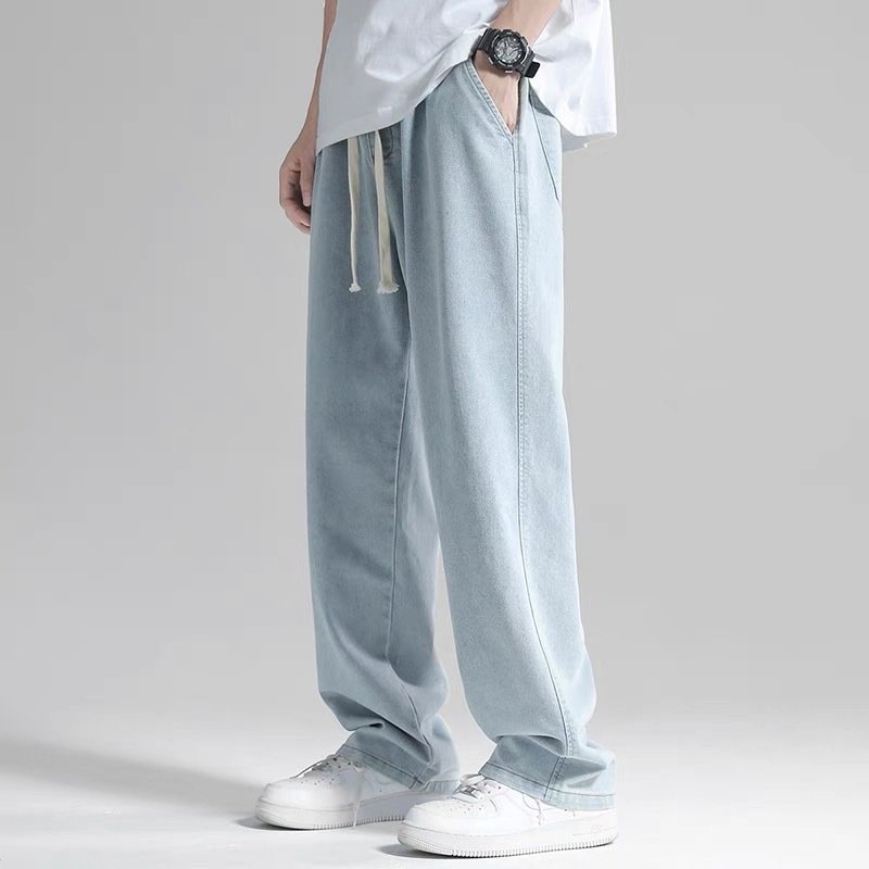 Straight Jeans Men's Loose Drooping Wide Leg Draping Mop - Image 4