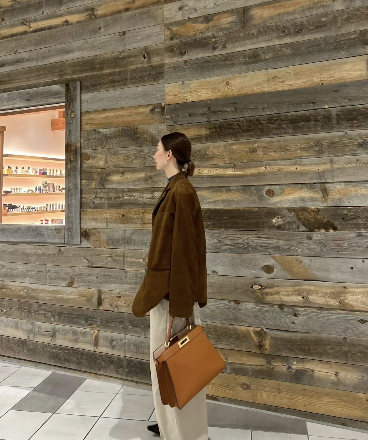 Retro Brown Leather Suit Jacket For Women - Image 7