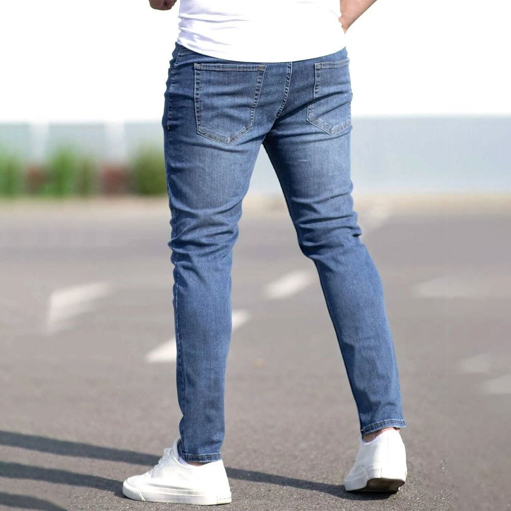 Men's Casual Versatile Ripped Denim Pants - Image 2